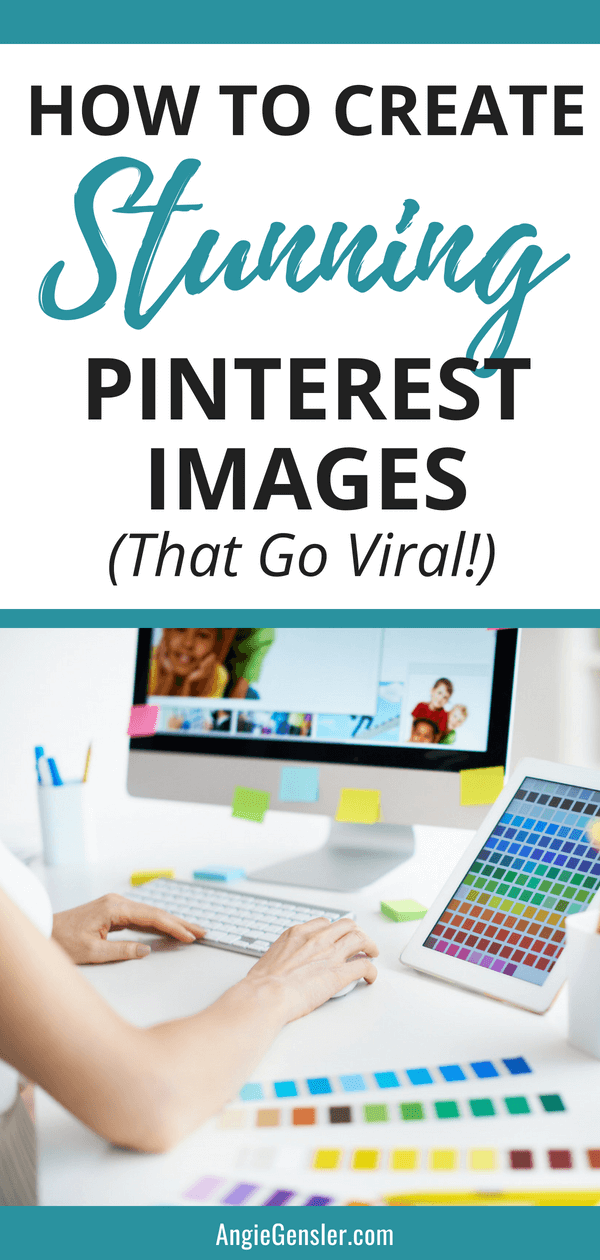 If you want traffic from Pinterest, you have to learn how to create stunning Pinterest images. This post will teach you how to design images that generate clicks and repins on Pinterest and possibly even go viral! #pinterestmarketing #blogmarketing #angiegensler