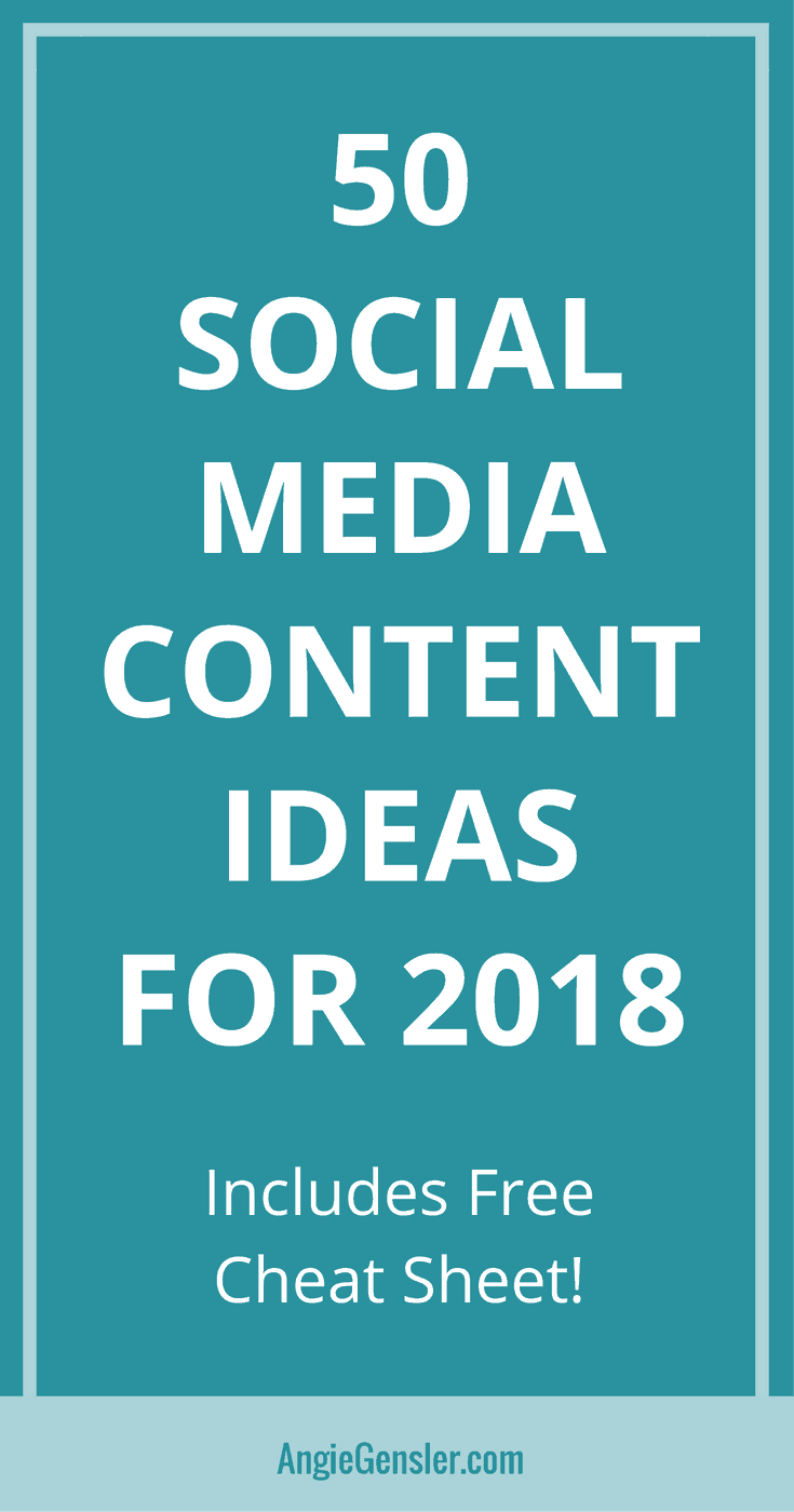 Not sure what to post on social media? Here are 50 ideas and a free downloadable cheat sheet of what to post on social media. #socialmedia #socialmediamarketing #socialmediatips