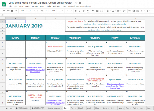 Content Calendar Google Sheets Examples