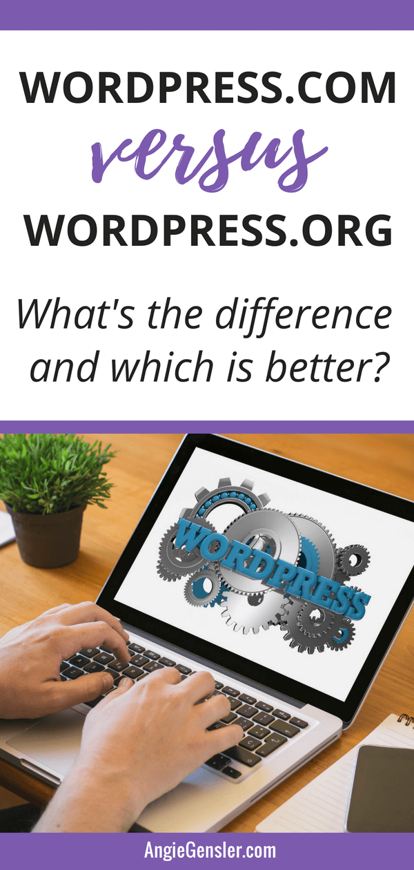 Learn the difference between WordPress.org and WordPress.com and which one is better for your blog. This in-depth post walks through 8 factors to help you choose the right platform. #blogging #angiegensler