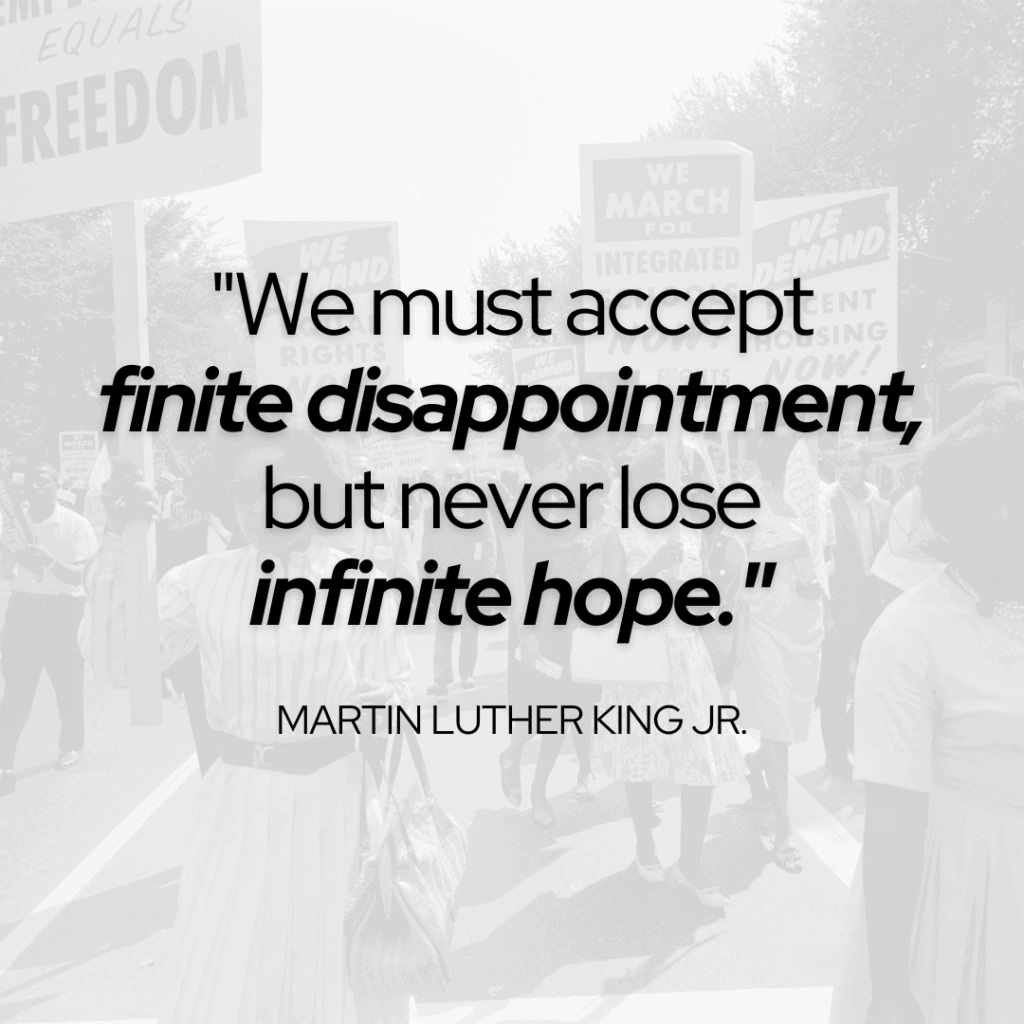 martin luther king jr we must accept finite disappointment