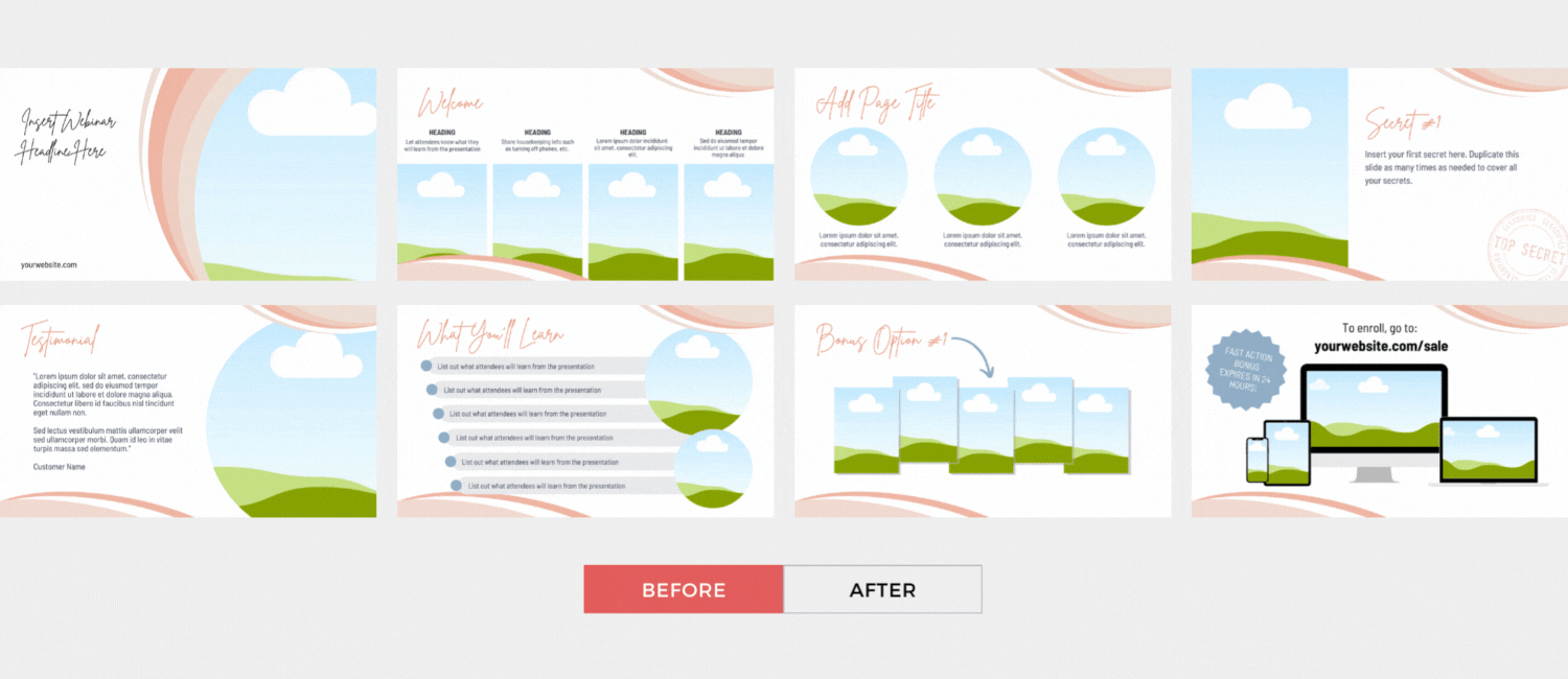 before and after gif webinar calm & creative